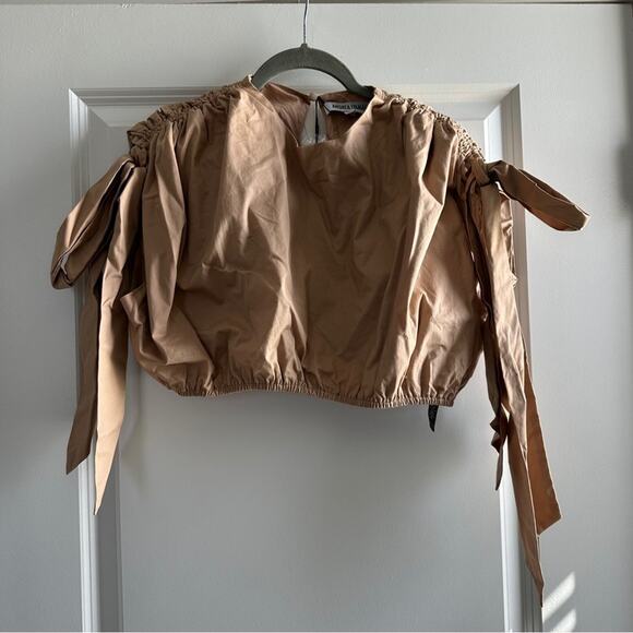 ANDREA IYAMA Halima Cotton Bow Crop Top Shirt - Picture 5 of 8